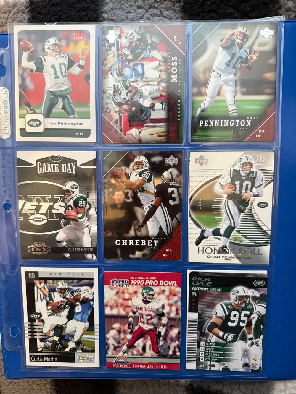 NFL Football Card Lot - Green White Black Accents